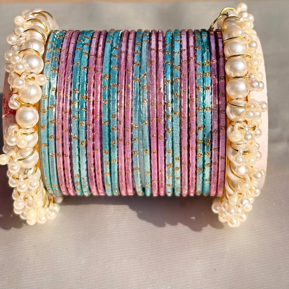 Pink and sky blue Bangels set
