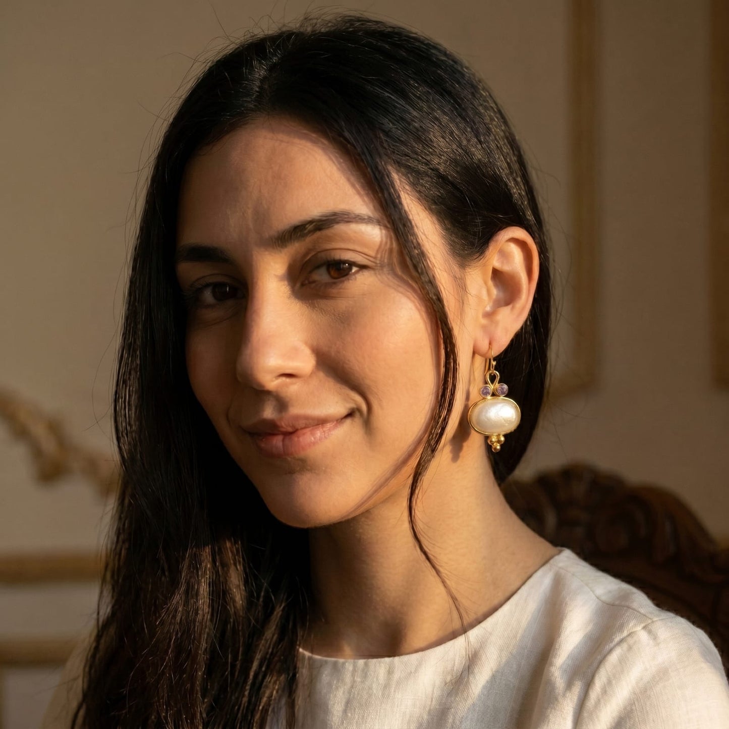 Vintage intaglio Drop Earrings