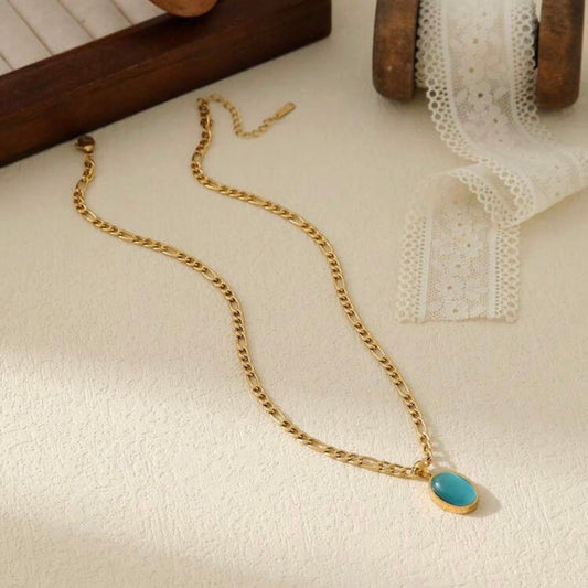Aurelia Oval Stone Necklace