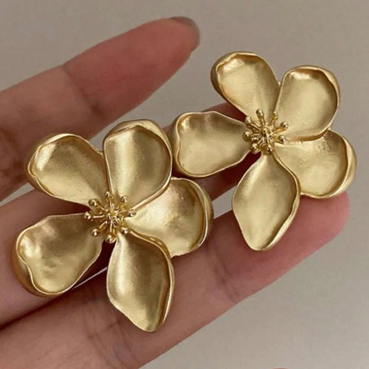 Retro Gold, Flower Retro Style Earrings (gold)