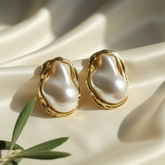 Eterna Pearl Asymmetric Earrings