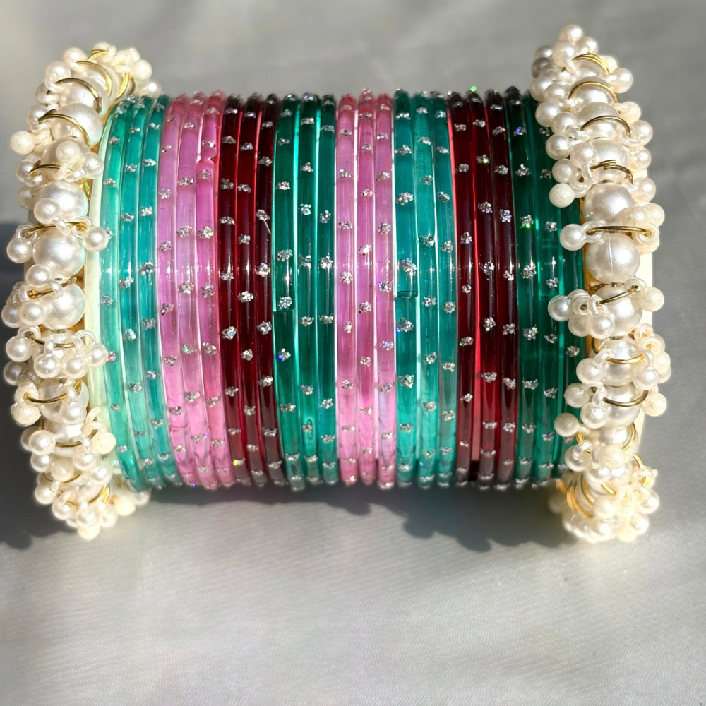 Raindrop Glass Bangels Set