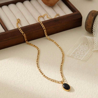 Aurelia Oval Stone Necklace