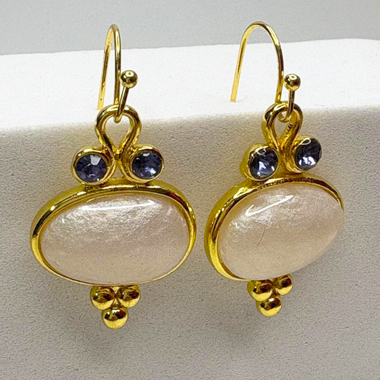 Vintage intaglio green Drop Earrings