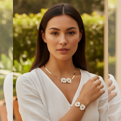 Willow Rise, Rose Pink floral Set (Silver)