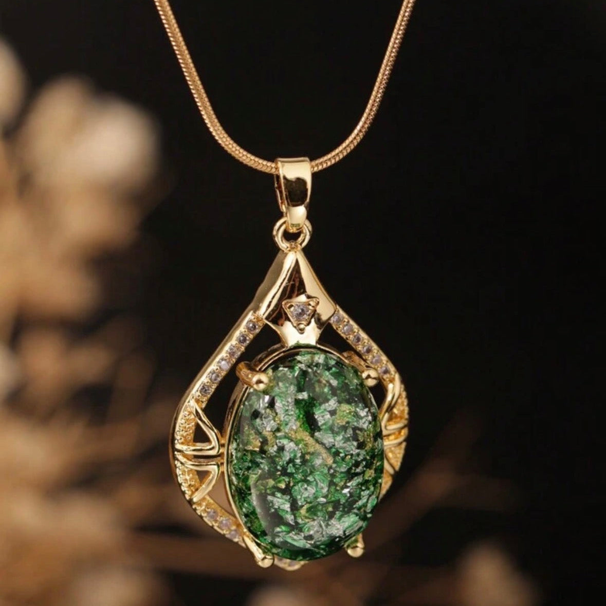 Emerald Mystique Pendant Necklace