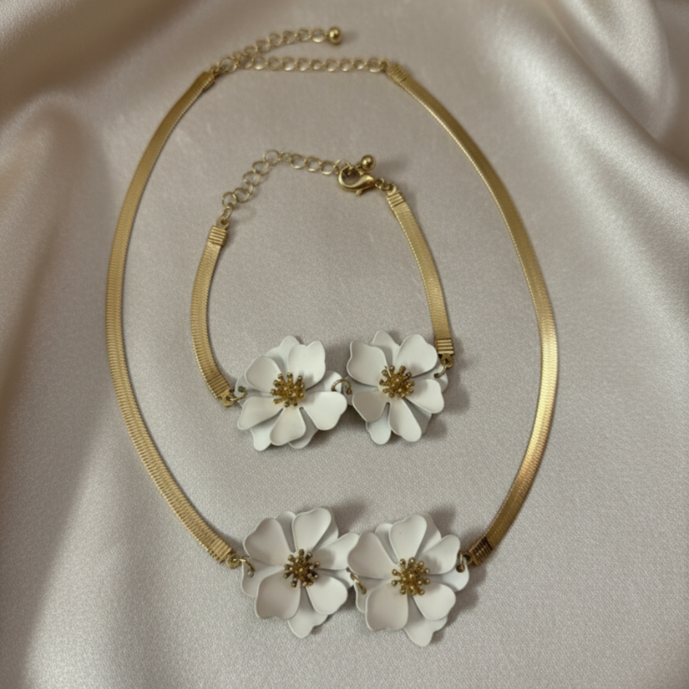 Willow Rise, Rose Pink floral Set (Silver)