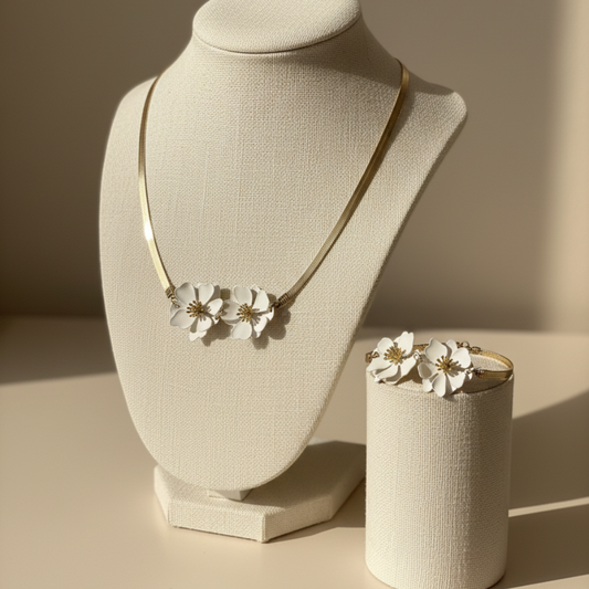 Willow Rise, Rose Pink floral Set (Silver)