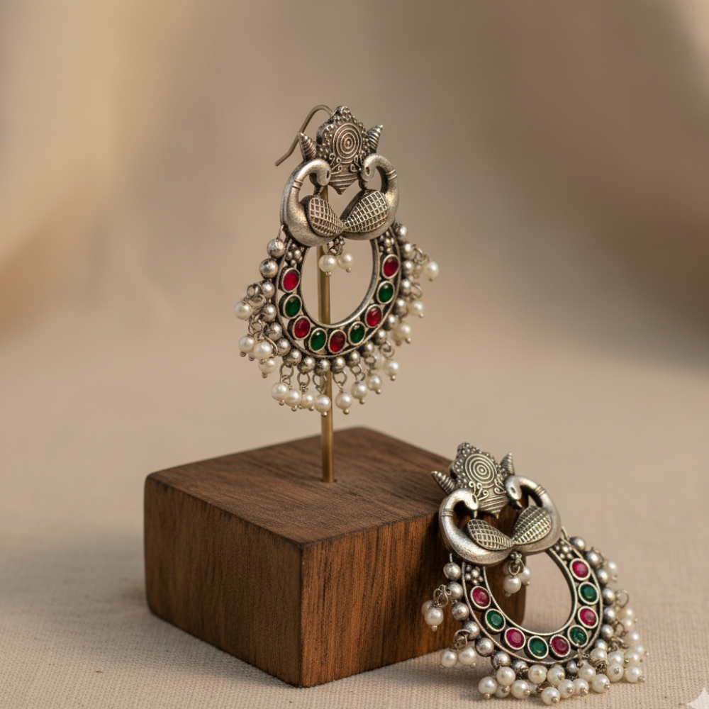 Mor Mahal Jhumkas Green