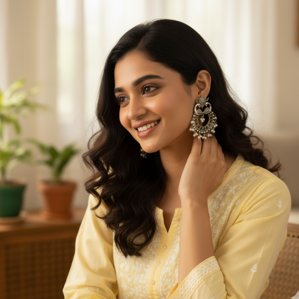 Mor Mahal Jhumkas Green