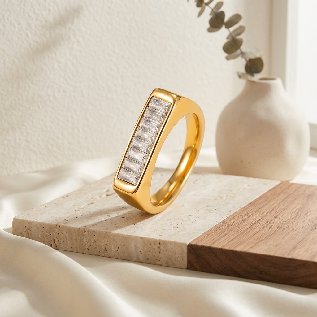 Trendy 18k Gold plated ring
