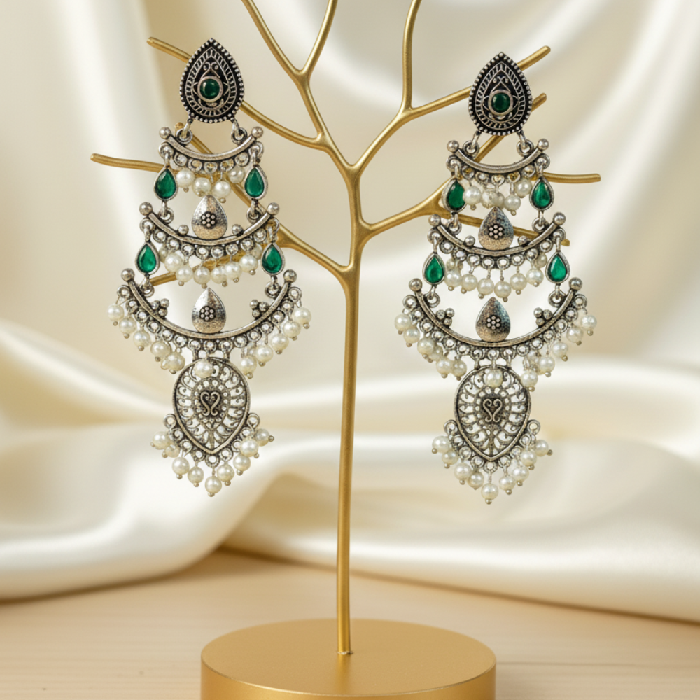 Mehrbaan jhumka Green