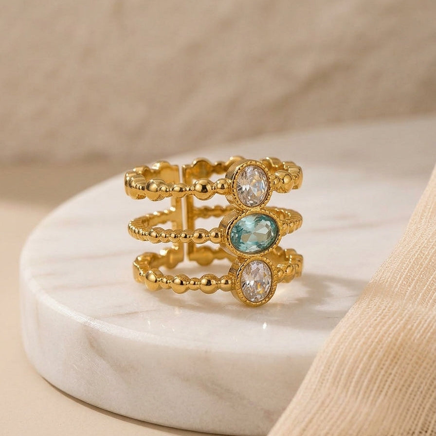 Trendy 18k Gold plated ring