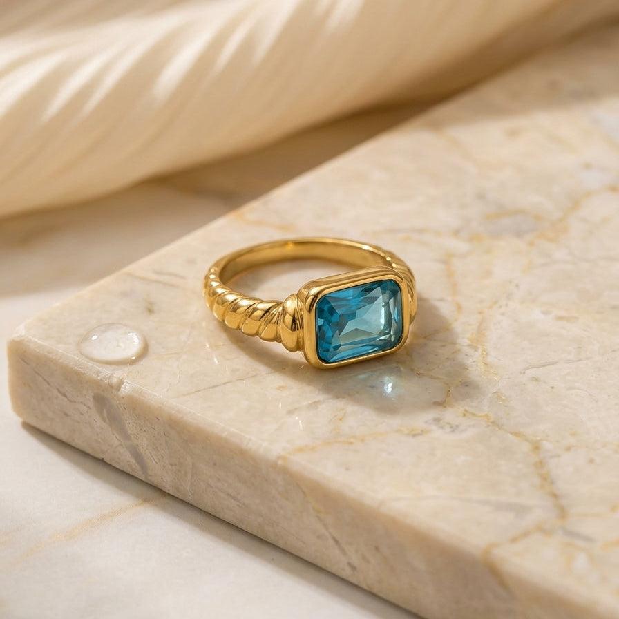 Trendy 18k Gold plated ring