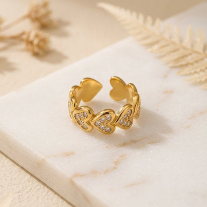 Heart link Bangle & Ring set