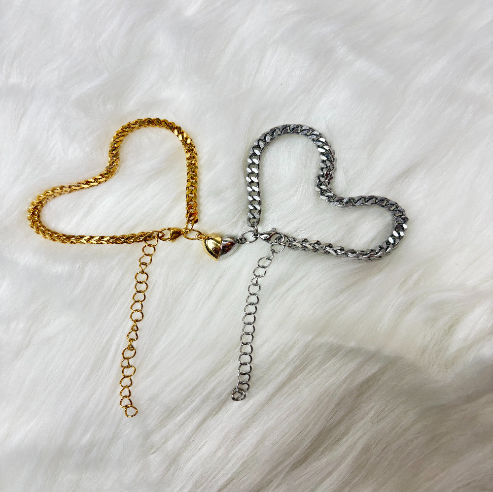 Twine Bound, Couple Magnet Bracelet (Gold & Silver)