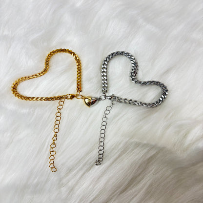 Twine Bound, Couple Magnet Bracelet (Gold & Silver)