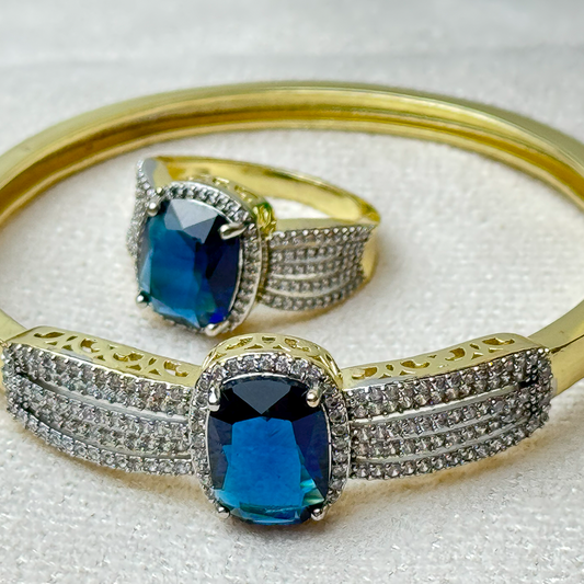 Midnight Glow,Blue Bracelet and Ring set