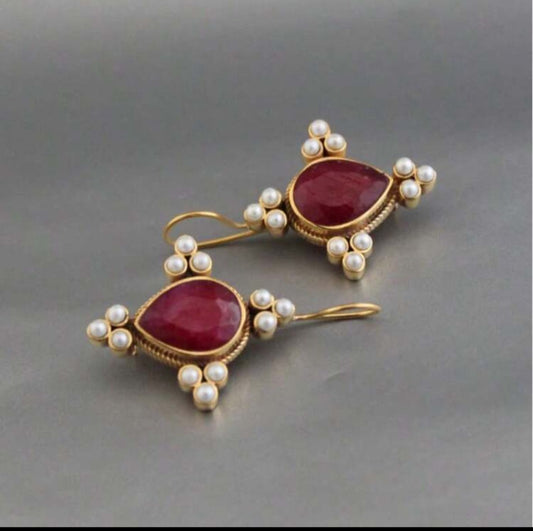 Vintage Gold-Plated Imitation Earrings