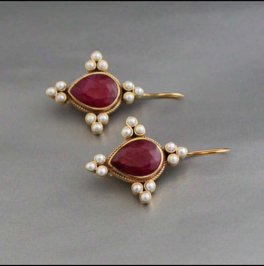 Vintage Gold-Plated Imitation Earrings