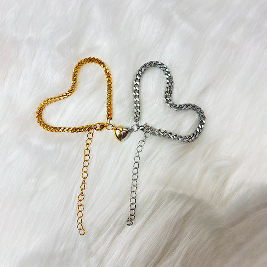 Twine Bound, Couple Magnet Bracelet (Gold & Silver)
